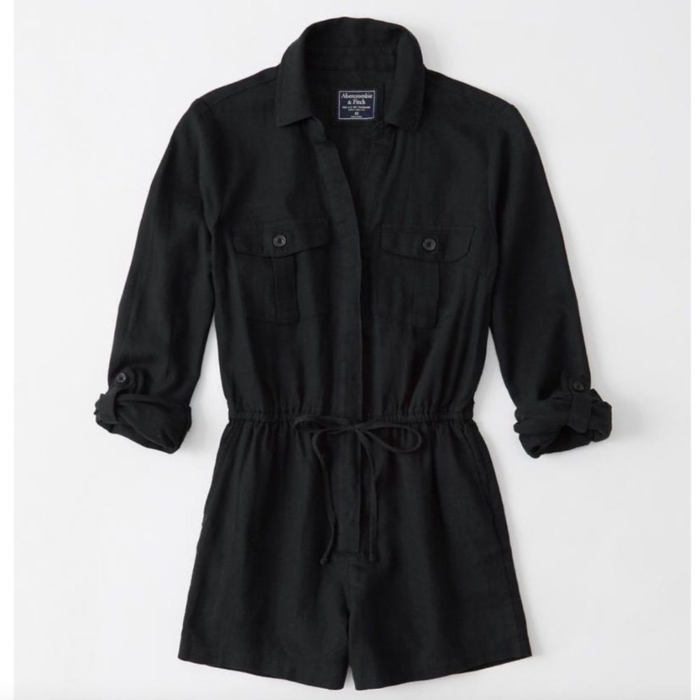 Womens Long-Sleeve Utility Romper